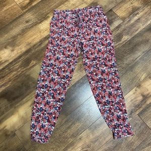 Floral cotton joggers
